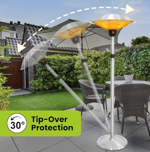 Heater with tip over protection